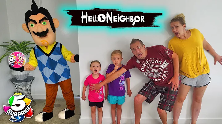 Hello Neighbor in Real Life! 5 Surprise Ball Toy Scavenger Hunt at a Stranger's House!!!