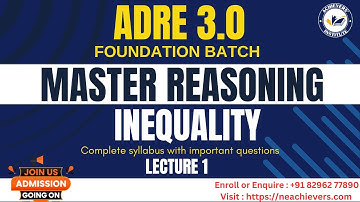 Inequality Part-1 | Complete Reasoning | ADRE 3.0, Assam Police, DHS, APDCL, Direct Recruitment