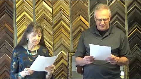 Carolyn Kreiter-Foronda and Charles Wilson read a simultaneous poem