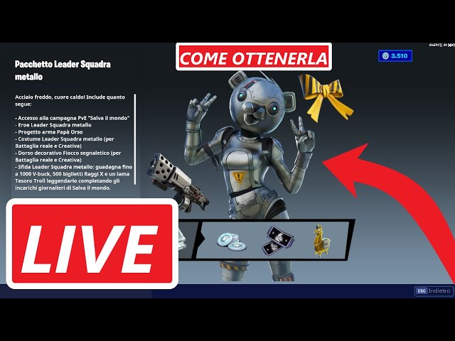 FORTNITE LIVE ECCO COME OTTENERE LA NUOVA SKIN LEADER SQUADRA