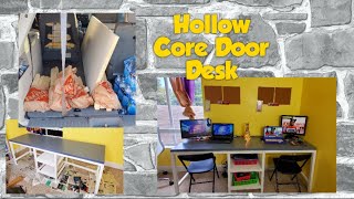 DIY Hollow Core Door with Bore Double Desk | Ana White Plans