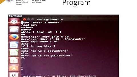 SSMRV Video Lectures-Unix Shell Programming Lab-Palindrome and student details program