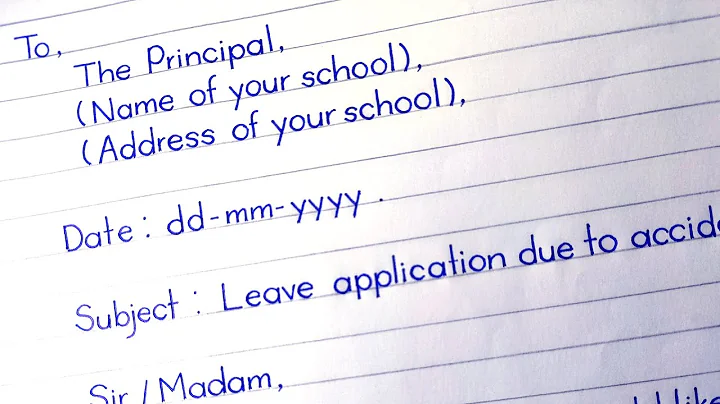 Application To The Principal Due To Accident | Leave Letter | inote