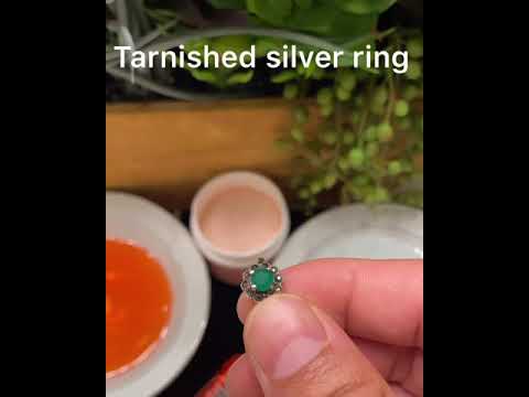 how I made my tarnished emerald silver ring clean and brand new at home. - YouTube