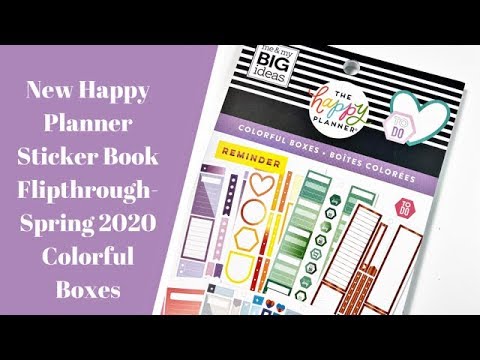 NEW Happy Planner Sticker Book Flipthroughs- NEW Colorful Boxes - YouTube