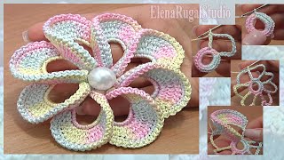 Crochet Spiral Petal Flower Tutorial 56 Как вязать цветок крючком