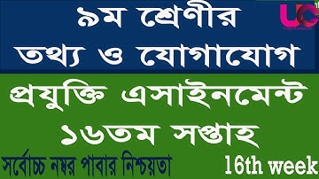 Class 9 ICT Assignment 16th Week | 16th Week Assignment Class 9 | তথ্য ও প্রযুক্তি অ্যাসাইনমেন্ট