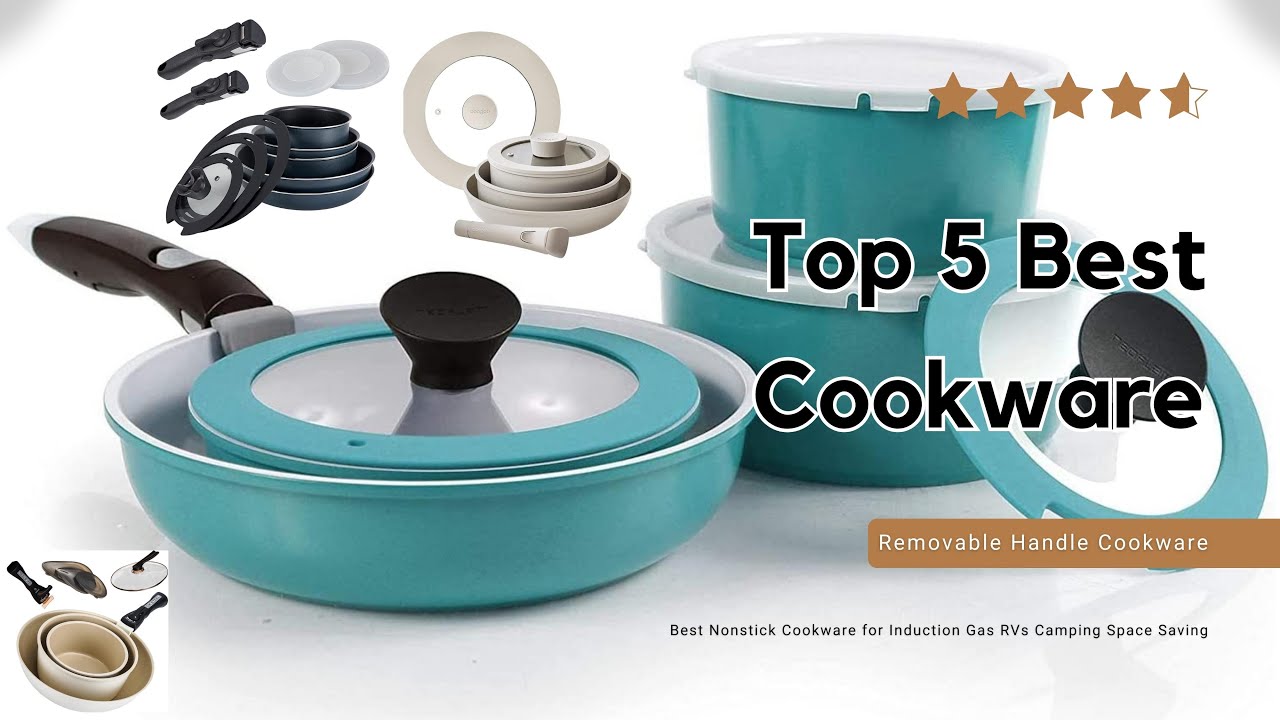 REMOVABLE HANDLE' COOKWARE SET (SPACE SAVING NON-STICK GRANITE