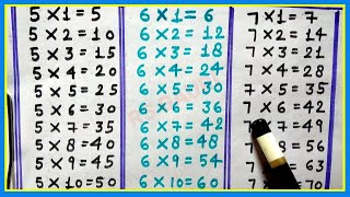 Learn Table of 5, 6 and 7 | Table of 5 | Table of 6 | Table of 7 | Maths Tables | RSGauri