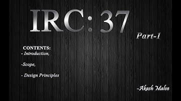 IRC 37 (part 1): Guidelines for design of Flexible pavement