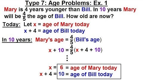 Algebra - Ch. 2: Word Problem (21 of 46) Type 7: Age Problems: Ex. 1