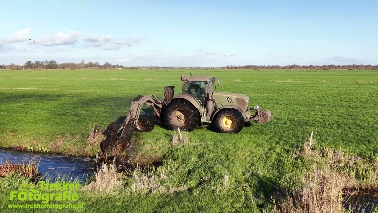 Brak | Sloot reinigen | Ditch maintenance | Grabenpflege | John Deere 6215R + Hemos 1600