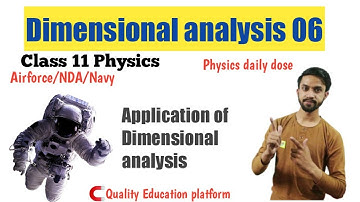 Application of Dimensional analysis Class 11 Physics || Chapter 2 Units and measurement || Class 11