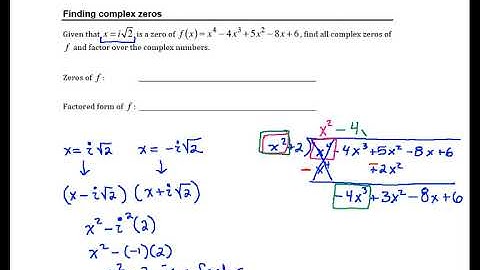 Finding complex zeros with division