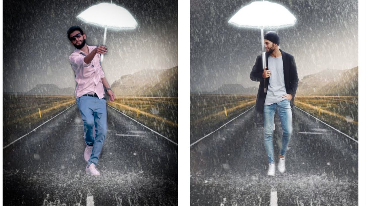 Rain photo  editing  in picart Real rain photo  editing  in 