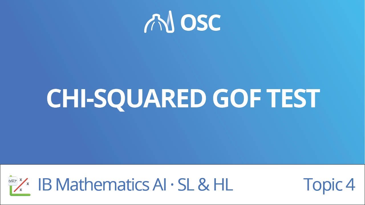 ⁣Chi-squared GOF (Goodness of Fit) test [IB Maths AI SL/HL]
