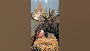 Beaver helps moose get rid of pain #ai #shorts #animals #help