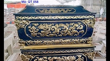 Quách tiểu, bình tro, hũ cốt, mã QT058, cải táng, bốc mộ, sang cát, đắp nổi rồng, tứ linh, hoa sen