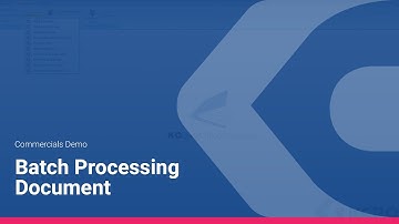 Commercials Demo - Batch Processing Document