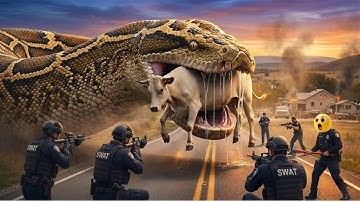 Courageous Rescue Team Battles Giant Python to Save Innocent Cow 🐍🆘 | Unreal AI Wildlife Drama