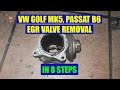 VW Golf MK5, Jetta, Passat B6, Touran, Skoda Octavia, Seat Leon 2.0 TDI EGR / Intake valve removal