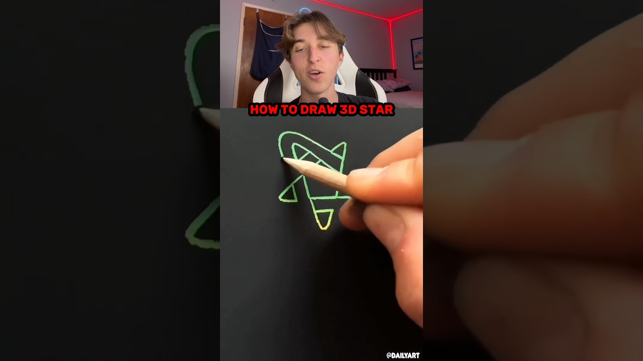 How To Draw A 3D Star #shorts