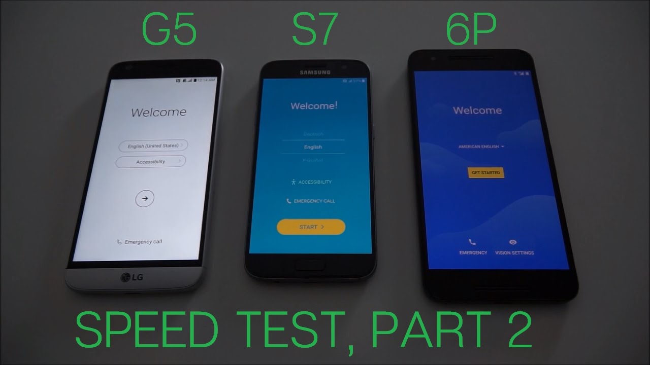 Speed Test Pt 2 - LG G5 vs Galaxy S7 vs Nexus 6P (Android N Developer Preview 2)
