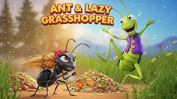 Ant and Lazy Grasshopper Story | Learn About Hard Work | Kids Songs