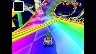 Mario Kart DS ~ New Loop glitch! (Rainbow Road)
i swear i didnt use any codes to do this lol! use the egg1 kart with this it doesnt seem to work with other karts you will need to be extreamly fast with button mashing to get this to work and i mean fast! depending on how long you stay in the loop is how high you will go. you have to hit the wall when you saound like your going 300cc this can be done in real time on a ds too. if you cant do it then you can use my slow down game code to do it.
slower game speed
b2175580 00000000
20000000 00000002 (change too a 3 for 1/4 speed)
d2000000 00000000 Mario Kart DS ~ New Loop glitch! (Rainbow Road)