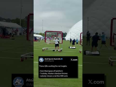 Not the cleanest drill today 😅 #tennesseetitans #camward #trainingcamp #willlevis #quarterback