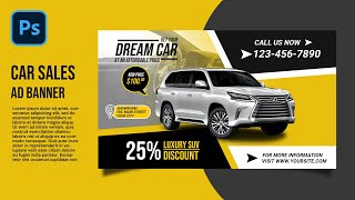 Photoshop Tutorial | How to Create a Trendy Car Sale Ad Banner Design in Photoshop screenshot 4