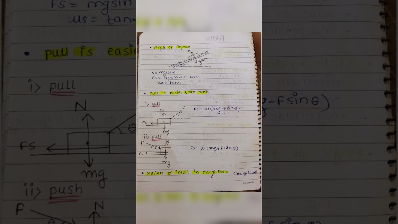 Friction short notes with formula for neet and jee aspirants  