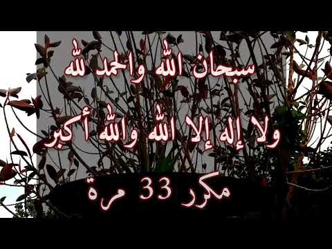 سبحان الله والحمد لله ولا إله إلا الله والله أكبر مكرر 33 مرة