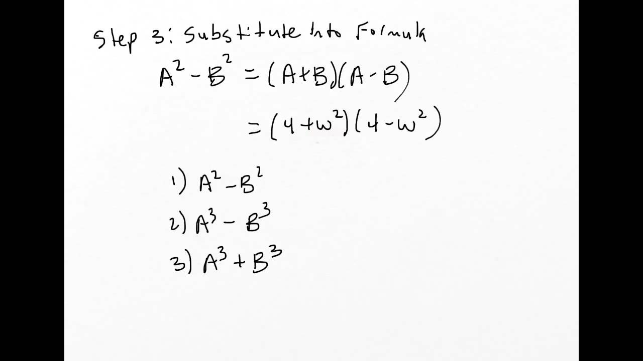 factoring difference of squares