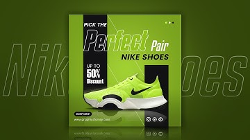 Shoes social media Instagram post banner design in Photoshop