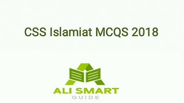 Css Islamiat Mcqs 2018