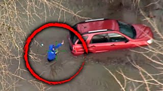 Driver in Car Chase Surrenders Once He Finds Himself in Water