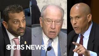 Watch: Booker clashes with Patel, Grassley during Senate hearing