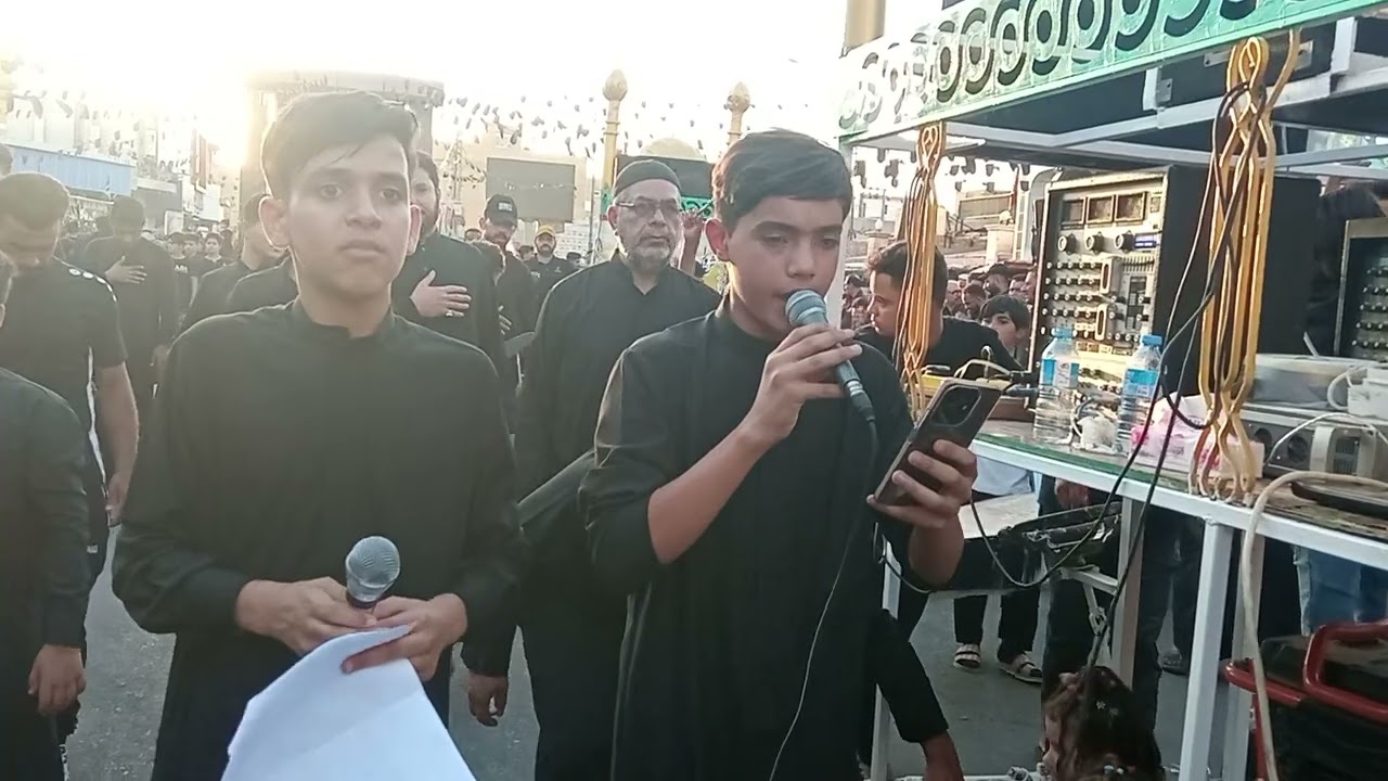 قصيدة هسة ملعب حلة /موكب عبدالله الرضيع /الرادود محمد رضا /