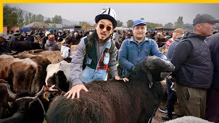 Most Exotic Street Food in Kyrgyzstan 🇰🇬 Massive Animal Market + Underground Roasted Meat