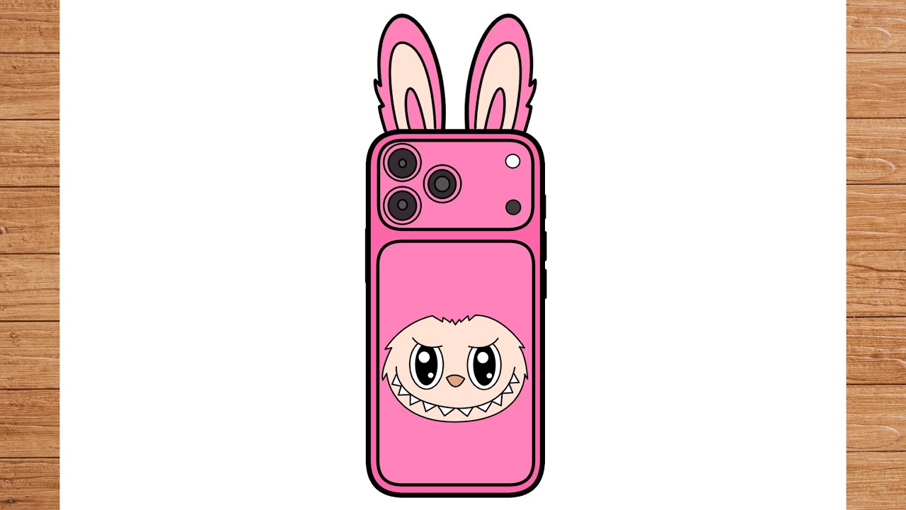 كيف ترسم لابوبو ايفون كيوت خطوة بخطوة / رسم سهل / تعليم الرسم || Cute Labubu IPHONE Drawing