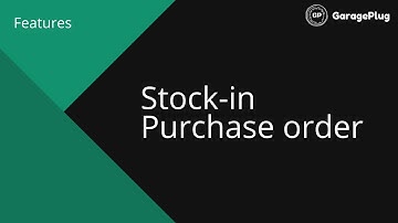 Stock-in Purchase order - Inventory Module