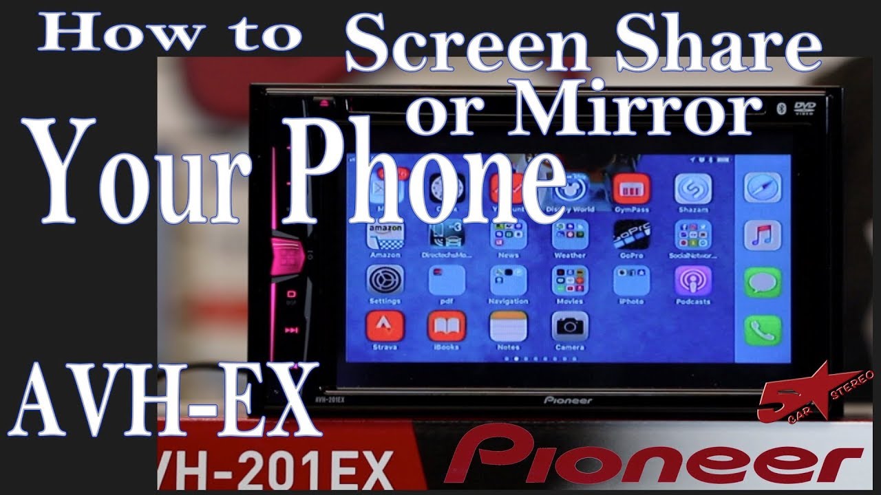 How to screen share or mirror your phone onto your AVH EX Pioneer - YouTube