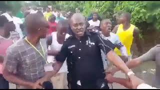 police being dragged