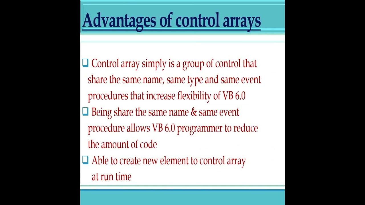 Control Arrays in VB| Arrays in Visual Basic #shorts - YouTube