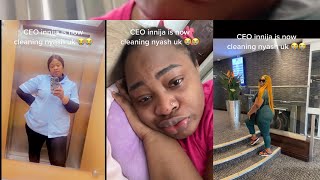 CEO Back Home Now Cleaning Nyash In UK - Curvy And Beautiful Nigerian Lady Breaks Down In Tears