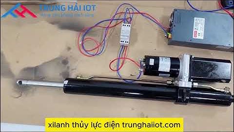 Test nhanh xi lanh thủy lực điện TX32 tải 3,2 tấn điện 24v dùng bình acqui hoặc tổ ong 24v
