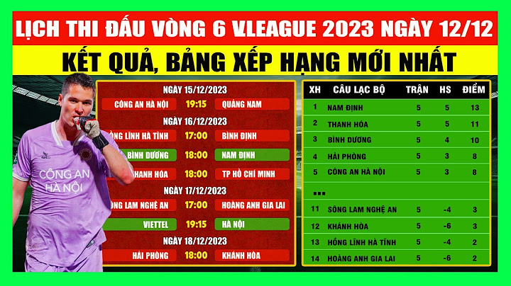 Lịch Thi Đấu Bóng Đá Vleague 2023 - 2024 | Cập Nhật Vleague Mới Nhất