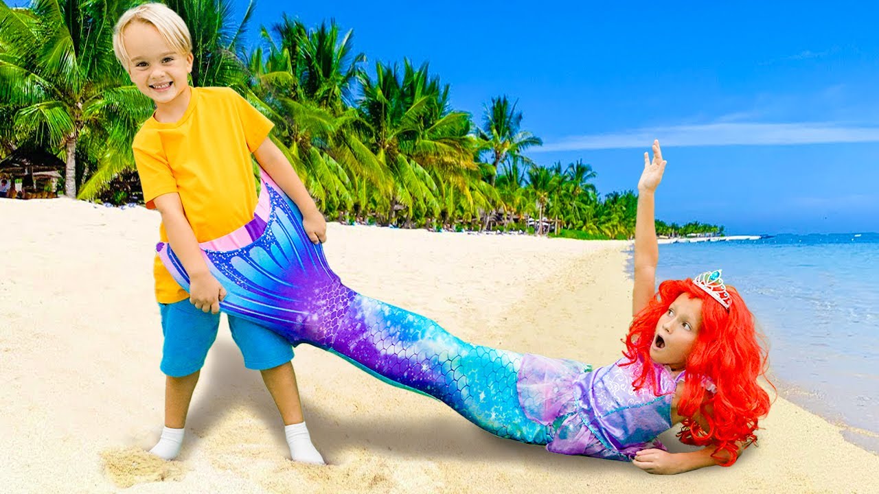 História de Chris e a Pequena Sereia para crianças