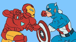 Гражданская война Marvel за 4 минуты (АНИМАЦИЯ)
